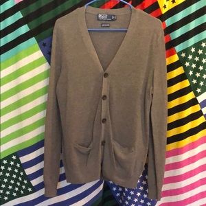 Grey Polo by Ralph Lauren Cardigan Sweater!